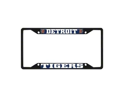 License Plate Frame with Detroit Tigers Logo; Black and Navy (Universal; Some Adaptation May Be Required)