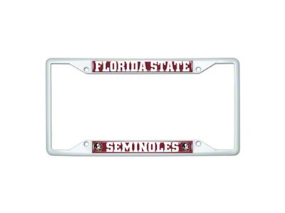 License Plate Frame with Florida State; White (Universal; Some Adaptation May Be Required)