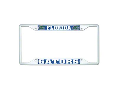 License Plate Frame with Florida; White (Universal; Some Adaptation May Be Required)