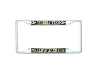 License Plate Frame with Georgia Tech; White (Universal; Some Adaptation May Be Required)