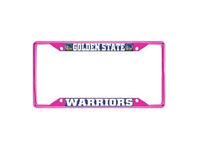 License Plate Frame with Golden State Warriors; Pink (Universal; Some Adaptation May Be Required)