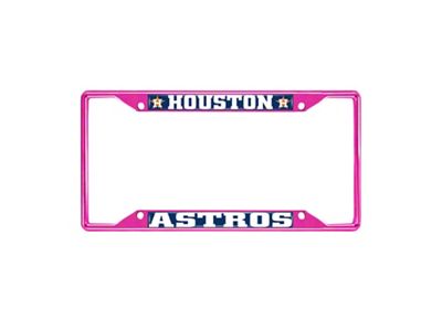 License Plate Frame with Houston Astros; Pink (Universal; Some Adaptation May Be Required)