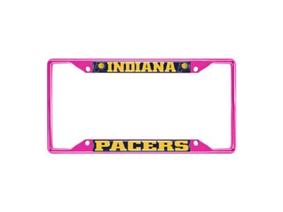 License Plate Frame with Indiana Pacers; Pink (Universal; Some Adaptation May Be Required)