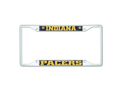 License Plate Frame with Indiana Pacers; White (Universal; Some Adaptation May Be Required)