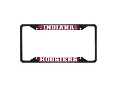 License Plate Frame with Indiana University Logo; Black and Crimson (Universal; Some Adaptation May Be Required)