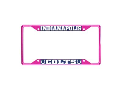 License Plate Frame with Indianapolis Colts; Pink (Universal; Some Adaptation May Be Required)