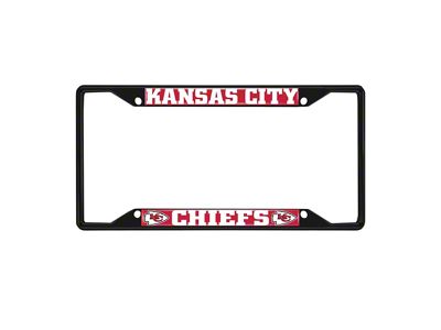 License Plate Frame with Kansas City Chiefs Logo; Black and Red (Universal; Some Adaptation May Be Required)