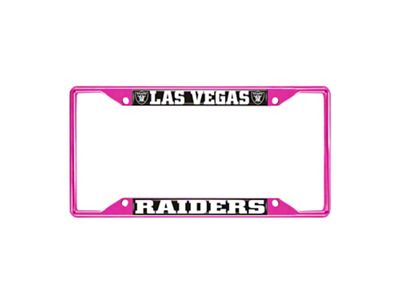 License Plate Frame with Las Vegas Raiders; Pink (Universal; Some Adaptation May Be Required)