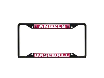 License Plate Frame with Los Angeles Angels Logo; Black and Blue (Universal; Some Adaptation May Be Required)