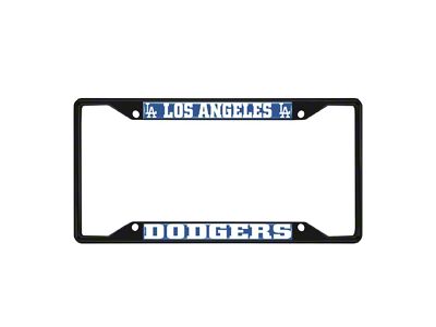 License Plate Frame with Los Angeles Dodgers Logo; Black and Blue (Universal; Some Adaptation May Be Required)