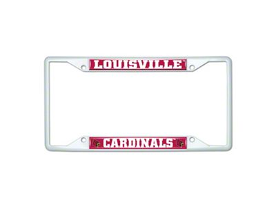 License Plate Frame with Louisville; White (Universal; Some Adaptation May Be Required)