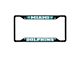 License Plate Frame with Miami Dolphins Logo; Black and Teal (Universal; Some Adaptation May Be Required)