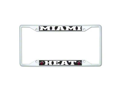 License Plate Frame with Miami Heat; White (Universal; Some Adaptation May Be Required)