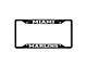 License Plate Frame with Miami Marlins Logo; Black and Black (Universal; Some Adaptation May Be Required)