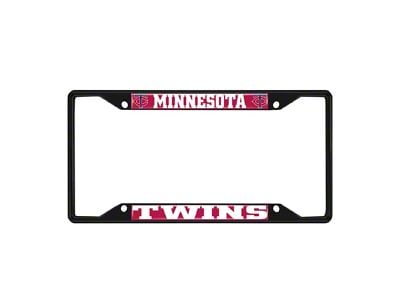 License Plate Frame with Minnesota Twins Logo; Black and Red (Universal; Some Adaptation May Be Required)