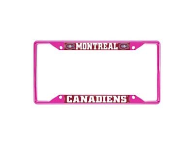 License Plate Frame with Montreal Canadiens; Pink (Universal; Some Adaptation May Be Required)