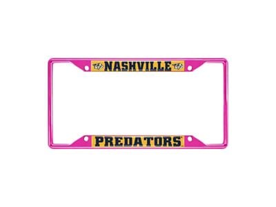 License Plate Frame with Nashville Predators; Pink (Universal; Some Adaptation May Be Required)