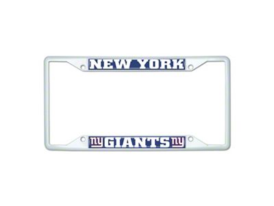 License Plate Frame with New York Giants; White (Universal; Some Adaptation May Be Required)