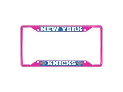 License Plate Frame with New York Knicks; Pink (Universal; Some Adaptation May Be Required)