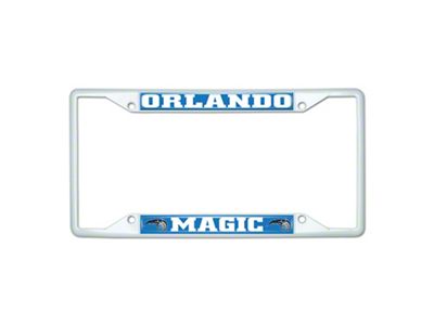 License Plate Frame with Orlando Magic; White (Universal; Some Adaptation May Be Required)