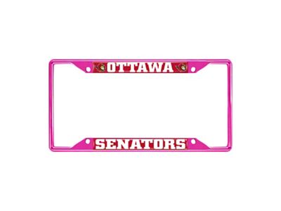 License Plate Frame with Ottawa Senators; Pink (Universal; Some Adaptation May Be Required)