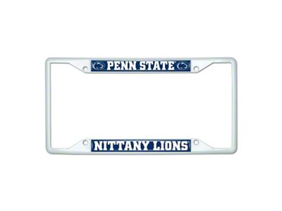 License Plate Frame with Penn State; White (Universal; Some Adaptation May Be Required)