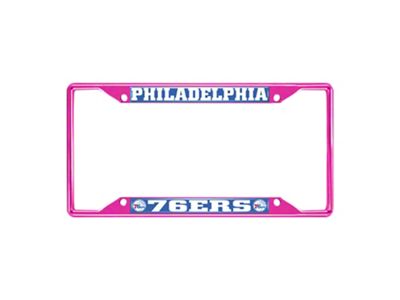 License Plate Frame with Philadelphia 76ers; Pink (Universal; Some Adaptation May Be Required)