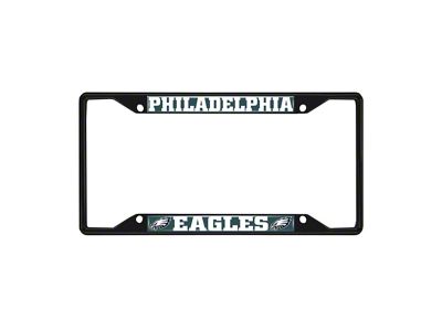 License Plate Frame with Philadelphia Eagles Logo; Black and Green (Universal; Some Adaptation May Be Required)