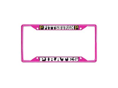 License Plate Frame with Pittsburgh Pirates; Pink (Universal; Some Adaptation May Be Required)