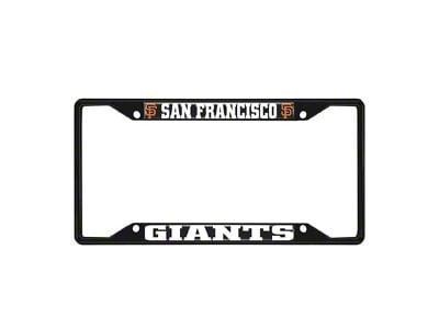 License Plate Frame with San Francisco Giants Logo; Black and Black (Universal; Some Adaptation May Be Required)