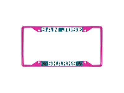 License Plate Frame with San Jose Sharks; Pink (Universal; Some Adaptation May Be Required)