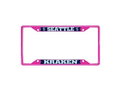 License Plate Frame with Seattle Kraken; Pink (Universal; Some Adaptation May Be Required)