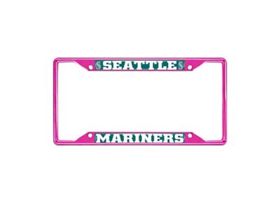 License Plate Frame with Seattle Mariners; Pink (Universal; Some Adaptation May Be Required)