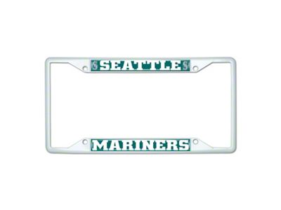 License Plate Frame with Seattle Mariners; White (Universal; Some Adaptation May Be Required)