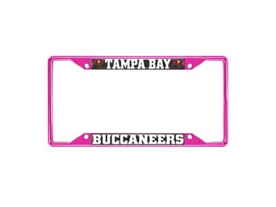 License Plate Frame with Tampa Bay Buccaneers; Pink (Universal; Some Adaptation May Be Required)