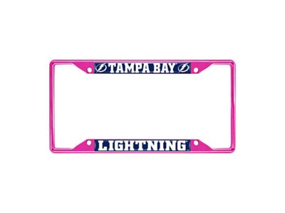 License Plate Frame with Tampa Bay Lightning; Pink (Universal; Some Adaptation May Be Required)