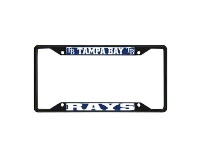 License Plate Frame with Tampa Bay Rays Logo; Black and Navy (Universal; Some Adaptation May Be Required)