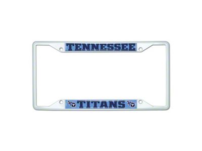 License Plate Frame with Tennessee Titans; White (Universal; Some Adaptation May Be Required)