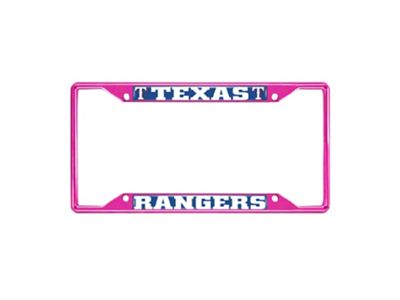 License Plate Frame with Texas Rangers; Pink (Universal; Some Adaptation May Be Required)