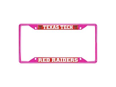 License Plate Frame with Texas Tech; Pink (Universal; Some Adaptation May Be Required)