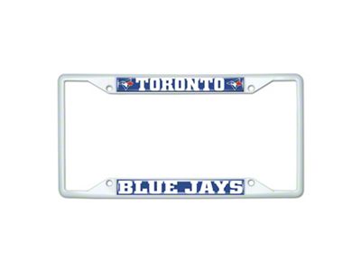 License Plate Frame with Toronto Blue Jays; White (Universal; Some Adaptation May Be Required)