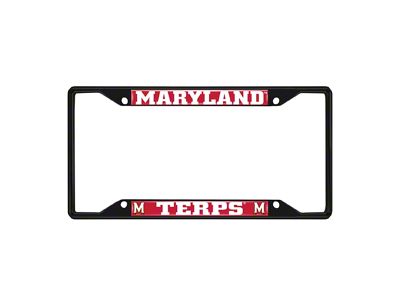 License Plate Frame with University of Maryland Logo; Black and Red (Universal; Some Adaptation May Be Required)