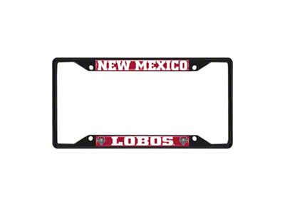 License Plate Frame with University of New Mexico Logo; Black and Red (Universal; Some Adaptation May Be Required)