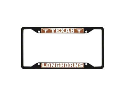 License Plate Frame with University of Texas Logo; Black and Orange (Universal; Some Adaptation May Be Required)