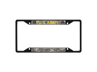 License Plate Frame with U.S. Army Logo; Black and (Universal; Some Adaptation May Be Required)