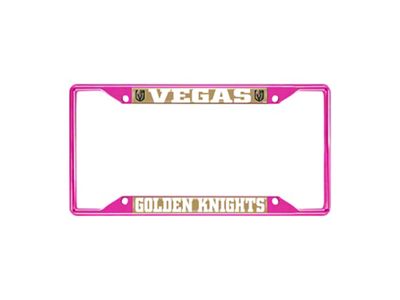 License Plate Frame with Vegas Golden Knights; Pink (Universal; Some Adaptation May Be Required)