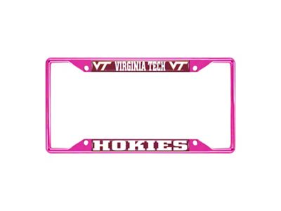 License Plate Frame with Virginia Tech; Pink (Universal; Some Adaptation May Be Required)