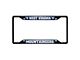 License Plate Frame with West Virginia University Logo; Black and Blue (Universal; Some Adaptation May Be Required)