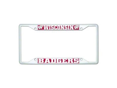 License Plate Frame with Wisconsin; White (Universal; Some Adaptation May Be Required)