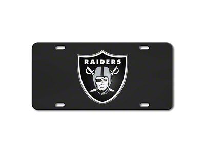 License Plate with Las Vegas Raiders Logo; Black (Universal; Some Adaptation May Be Required)